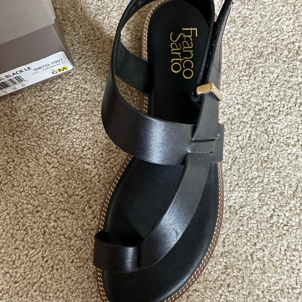 Franco Sarto Elegant Black Sandals - Picture 2 of 3